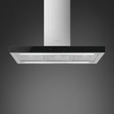90cm T- Shape Island Hood Stainless Steel + Black Glass - KBTI9L4VN