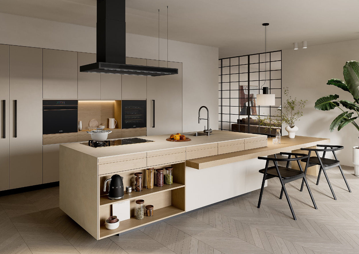 SMEG kitchen island hood black