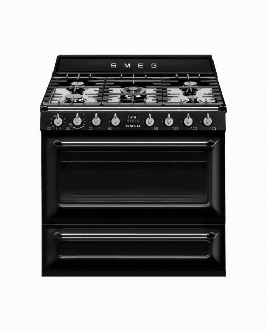 TR90BL9 | 90CM Black Victoria Cooker with Thermo-Ventilated Oven & 5-Burner Gas Hob
