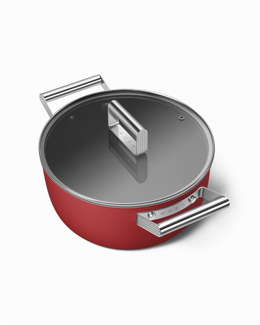 SMEG Casserole with Lid 26CM Red