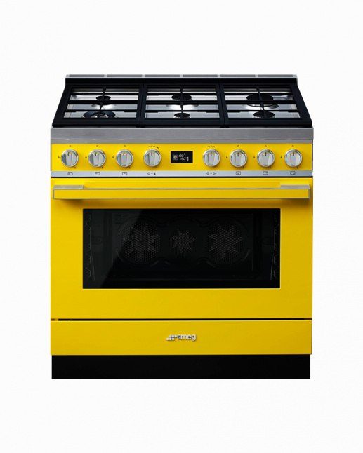 CPF9GPYW | 90CM Yellow Portofino Cooker with 6-Burner Gas Hob & Thermo-ventilated Electric Oven