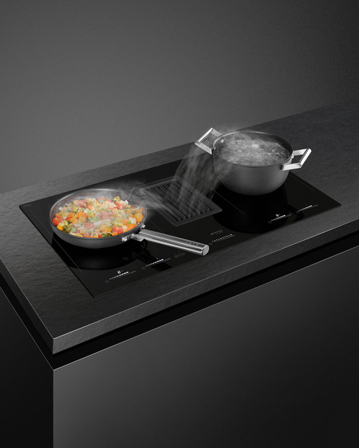HOBD682D1 | 80CM Induction Hob, 4-Zone With Integrated Hood